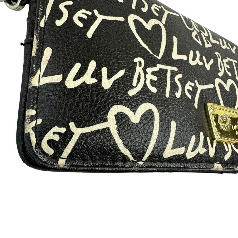 Luv Betsey Wristlet Wallet Black White
